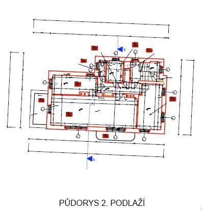 půdorys 2. podlaží